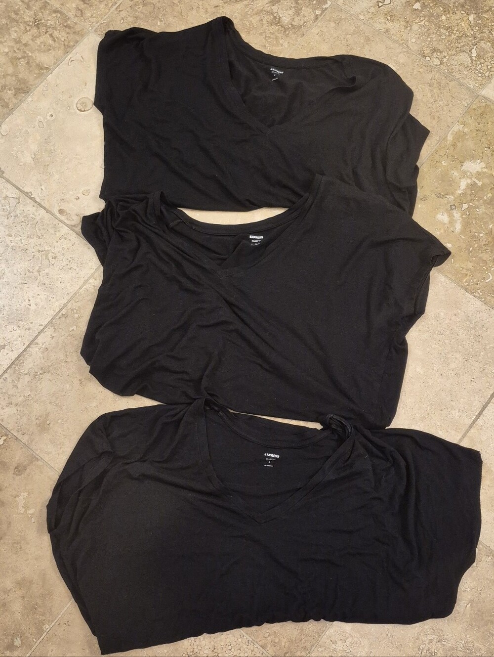 Set Of (3) EXPRESS Relaxed Tee Black Small